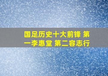 国足历史十大前锋 第一李惠堂 第二容志行